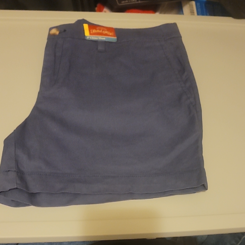 Faded Glory Women's Flat Front Shorts in Navy Blue
